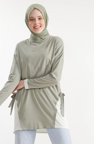 Tie Detail Tunic 1231-01 Khaki 1231-01