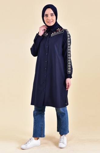 Embroidered Tunic 8224-03 Navy Blue 8224-03