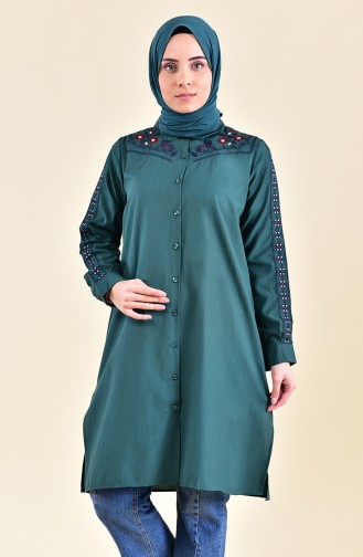 Embroidered Tunic 8224-06 Emerald Green 8224-06