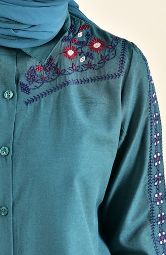 Embroidered Tunic 8224-06 Emerald Green 8224-06