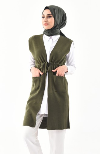 iLMEK Pocketed Vest 38822-14 Light Khaki Green 38822-14