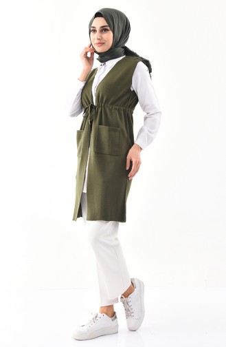 iLMEK Pocketed Vest 38822-14 Light Khaki Green 38822-14