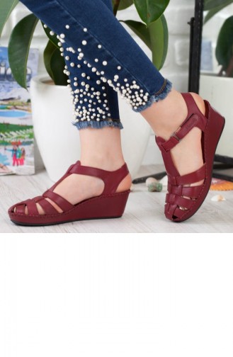 Forellı Women´s Wedge Heeled Shoes A172Frl0019016 Bordeaux Leather 172FRL0019016