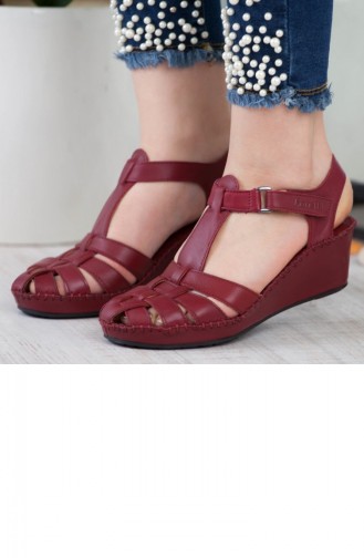 Forellı Women´s Wedge Heeled Shoes A172Frl0019016 Bordeaux Leather 172FRL0019016