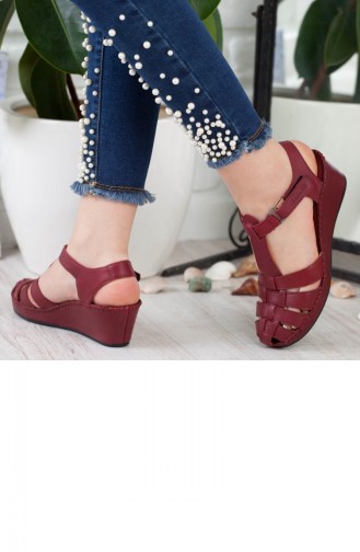 Forellı Women´s Wedge Heeled Shoes A172Frl0019016 Bordeaux Leather 172FRL0019016
