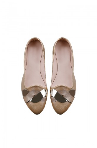 Women´s Flat Shoes Ballerina 0119-02 Gold 0119-02
