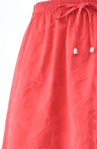 Waist Elastic Jacquard Skirt 1120A-01 Pomegranate Flower 1120A-01