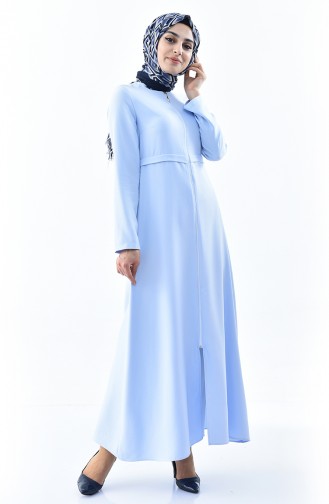 Abaya mit Reissverschluss 1044-08 Babyblau 1044-08