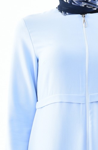 Zippered Abaya 1044-08 Baby Blue 1044-08