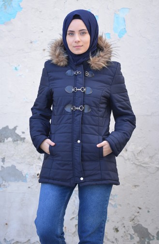 Hooded Padded Coat 0121-03 Navy 0121-03