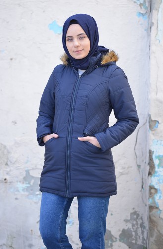 Navy Blue Winter Coat 1904-04