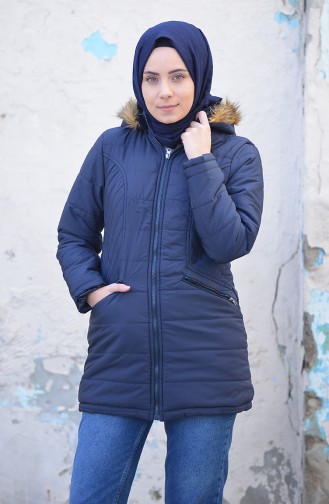 Navy Blue Winter Coat 1904-04