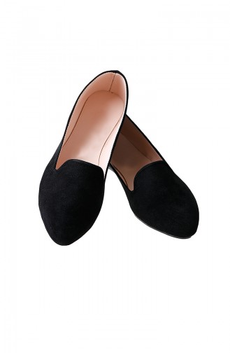 حذاء مُسطح نسائي باليرينا 0121-01 لون أسود 0121-01