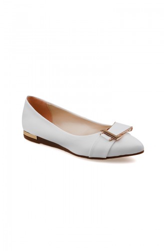 White Woman Flat Shoe 0158-04