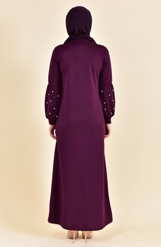 Dark Plum Hijab Dress 4003-02