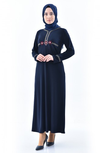 Embroidered Sandy Dress 9104-02 Navy 9104-02