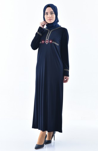 Embroidered Sandy Dress 9104-02 Navy 9104-02
