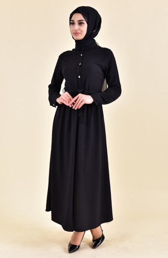 Belted Long Tunic  1268-02 Black 1268-02