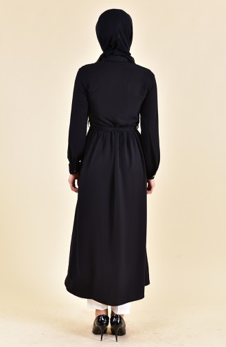 Belted Long Tunic  1268-02 Black 1268-02