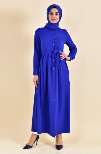 Kuşaklı Uzun Tunik 1268-03 Saks 1268-03