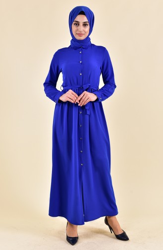 Kuşaklı Uzun Tunik 1268-03 Saks 1268-03