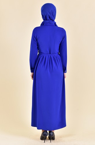 Belted Long Tunic 1268-03 Saxon Blue 1268-03