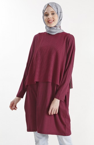 Basic Kleid 1233-01 Weinrot 1233-01