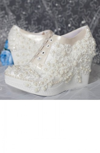 Bridal Wedge Shoes  A192Yhmd00151607 Pearl Textile 192YHMD00151607