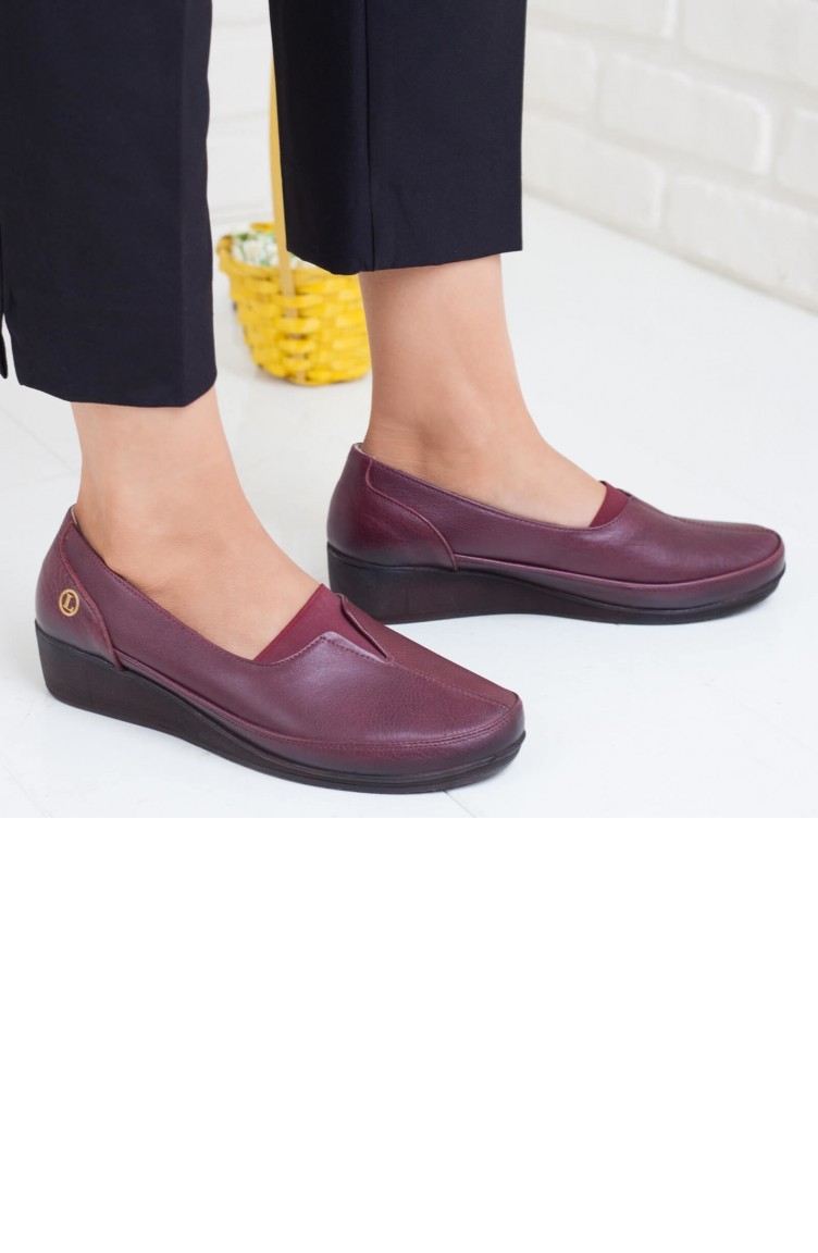 Iveko Chaussures orthopédiques Pour Femme A192Kıvk0005016 Bordeaux Cuir  192KIVK0005016