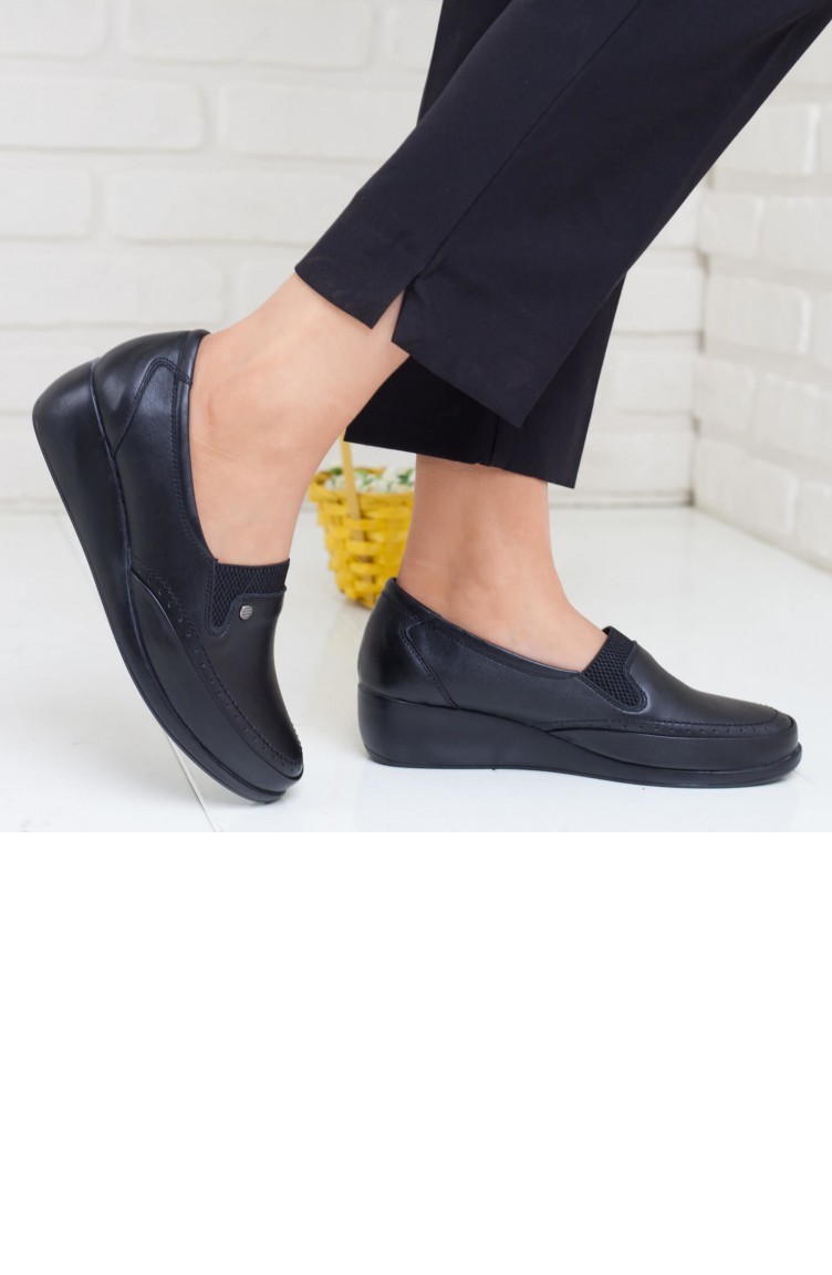 Iveko Chaussures orthopédique Pour Femme A192Kıvk0010001 Noir Cuir  192KIVK0010001