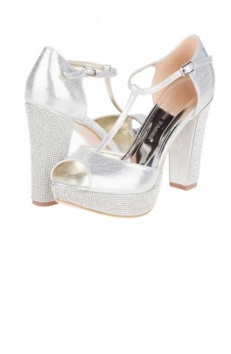 Silver Gray High-Heel Shoes 172YSML0027008
