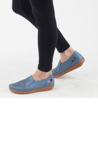 Kadın Comfort Ayakkabı A182Yblo0002010 Mavi Deri