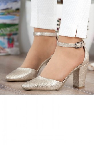 Golden High-Heel Shoes 182YAKT00022280