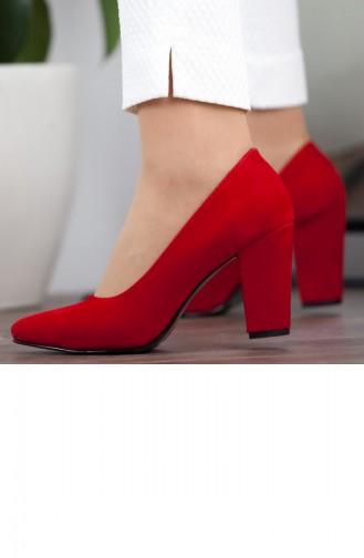 Kadın Topuklu Ayakkabı A172Yakt0002060 Kırmızı Süet