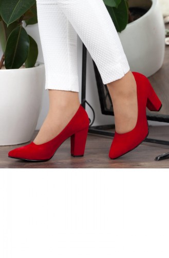 Kadın Topuklu Ayakkabı A172Yakt0002060 Kırmızı Süet