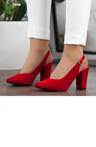 Kadın Topuklu Ayakkabı A182Yakt0017060 Kırmızı Süet