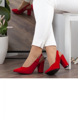 Kadın Topuklu Ayakkabı A182Yakt0017060 Kırmızı Süet