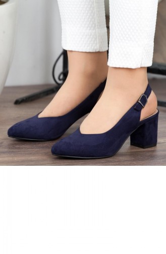 Navy Blue High-Heel Shoes 182YAKT0018040