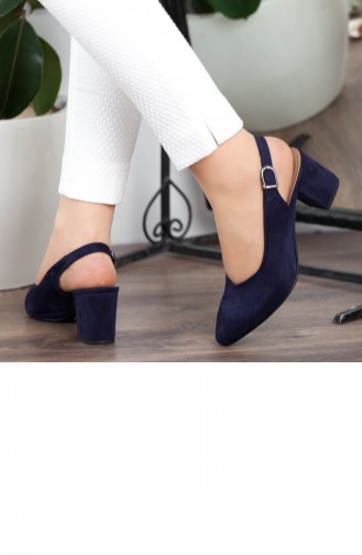 Navy Blue High-Heel Shoes 182YAKT0018040