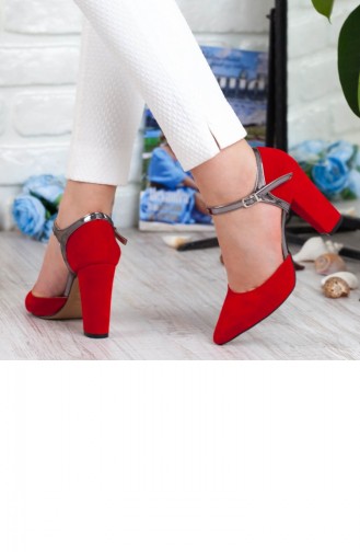 Kadın Topuklu Ayakkabı A192Yevr00073122 Kırmızı Süet
