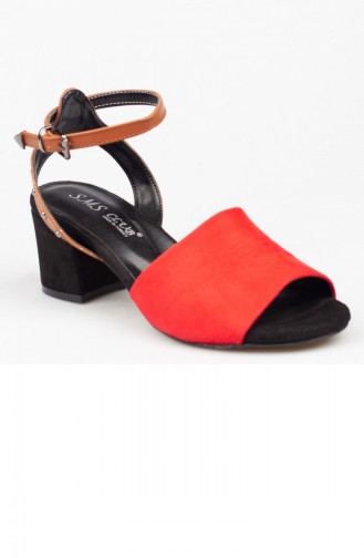 Kadın Topuklu Sandalet A182Ysms0028060 Kırmızı Süet