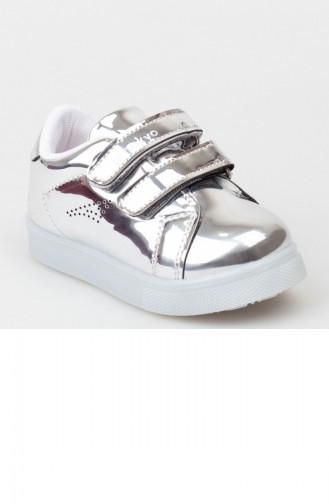 Silver Gray Children`s Shoes 19BKPNY0003008