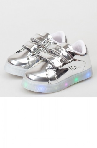 Silver Gray Children`s Shoes 19BKPNY0003008
