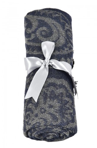 Dolce Bonita Şal 90x170 cm Otantik Maxi Lacivert-Kemik 10501016
