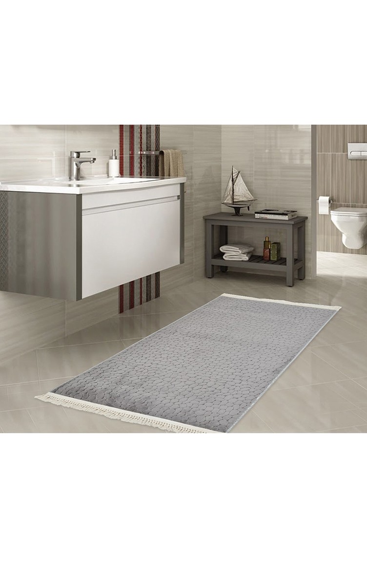 Armada Taş Desen Banyo Halısı 80x150 Gri 40301010