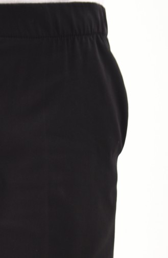 Elastic Waist Wide Leg Pants  1019-01 Black 1019-01
