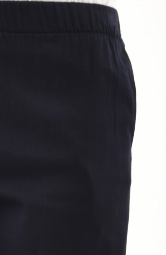 Pantalon Large Taille élastique 1019-02 Bleu marine 1019-02