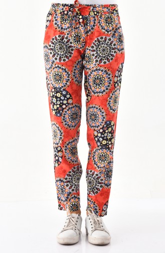 Pantalon a Motifs 0132-02 Corail 0132-02