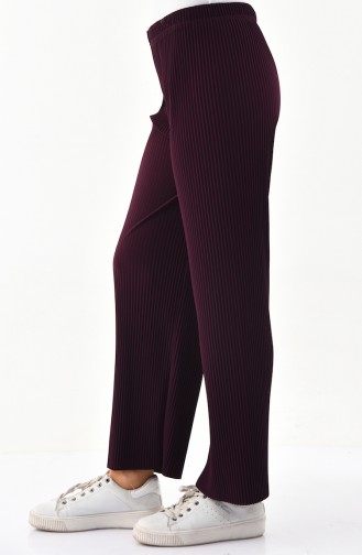 Pleated Pants Cuff Trousers 0142-02 Purple 0142-02