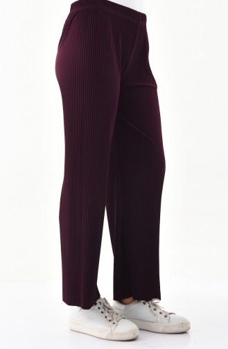 Pleated Pants Cuff Trousers 0142-02 Purple 0142-02